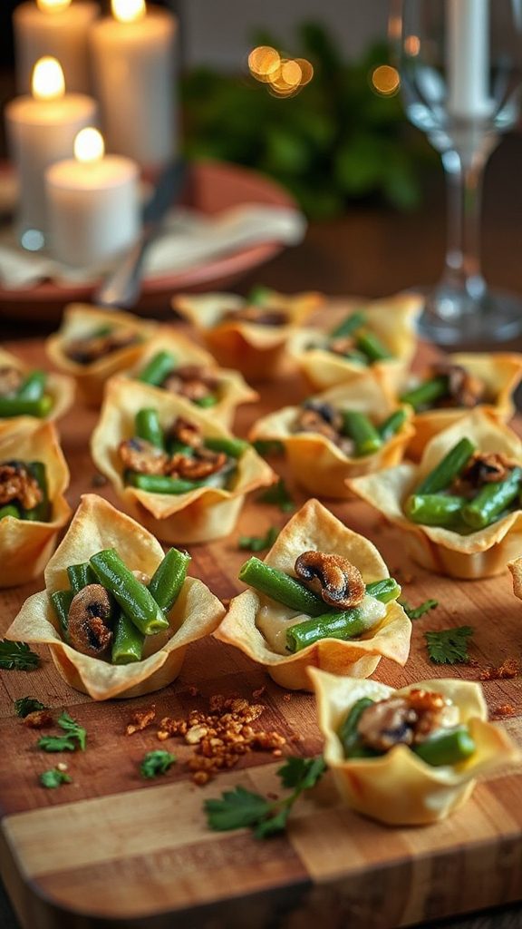 crispy green bean wontons