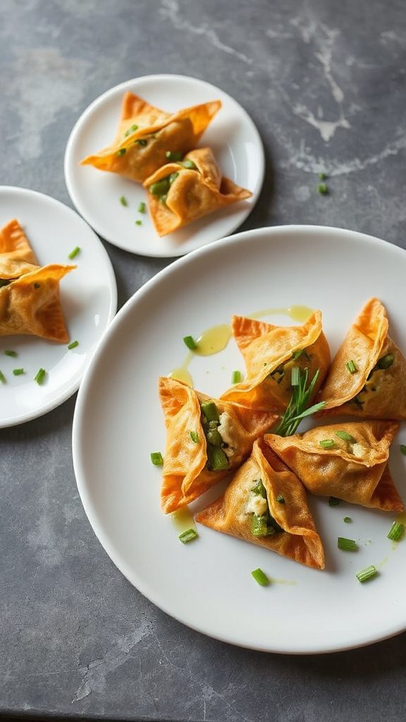 crispy green bean wontons