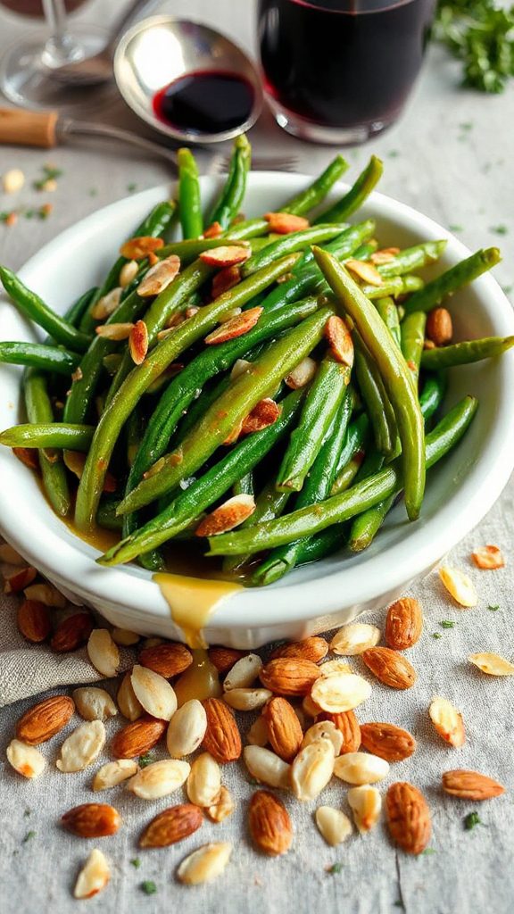 crispy green beans with almonds