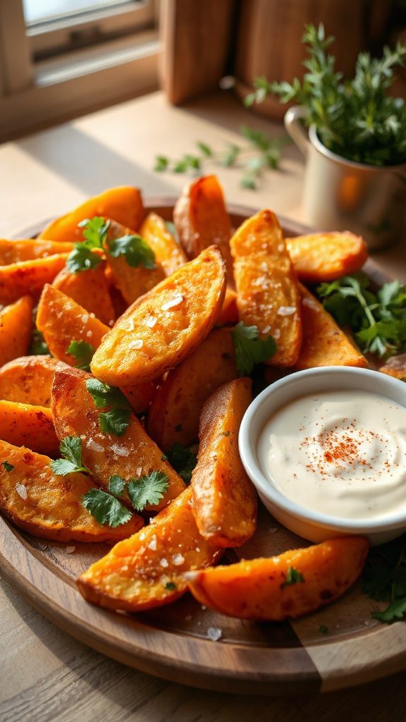 crispy healthy sweet potato wedges