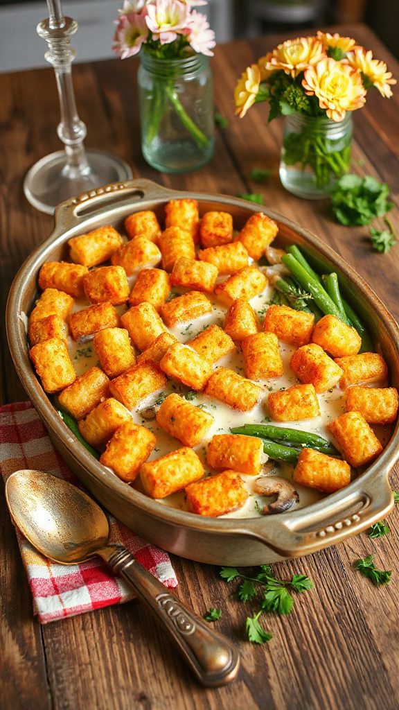 crispy herb tater tot casserole