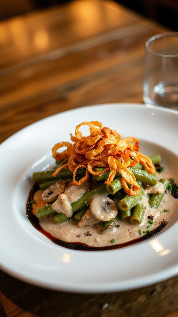 crispy onion garnished casserole