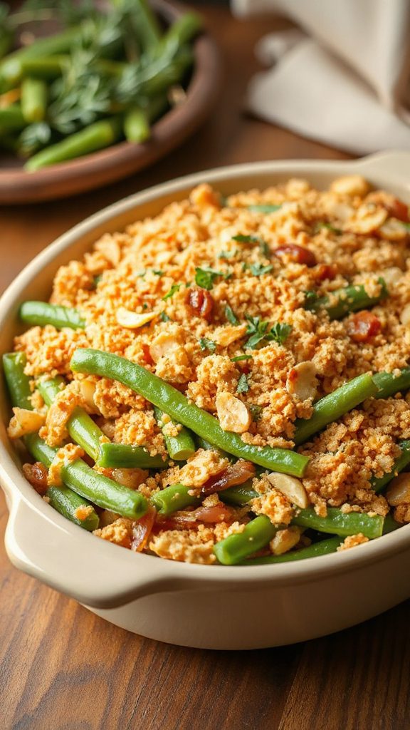 crispy panko green bean casserole