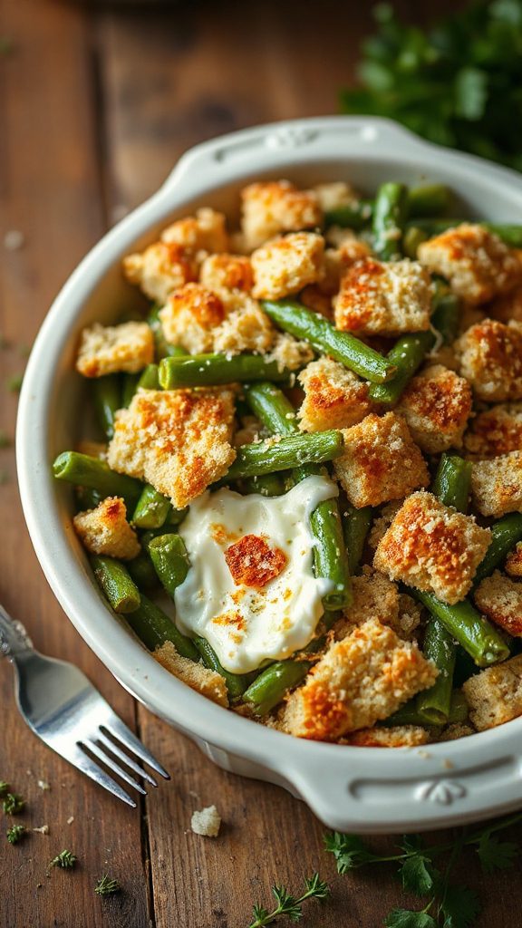 crispy parmesan green bean casserole