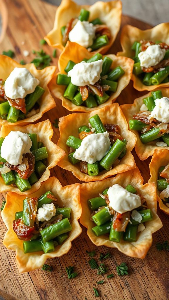 crispy phyllo green bean bites