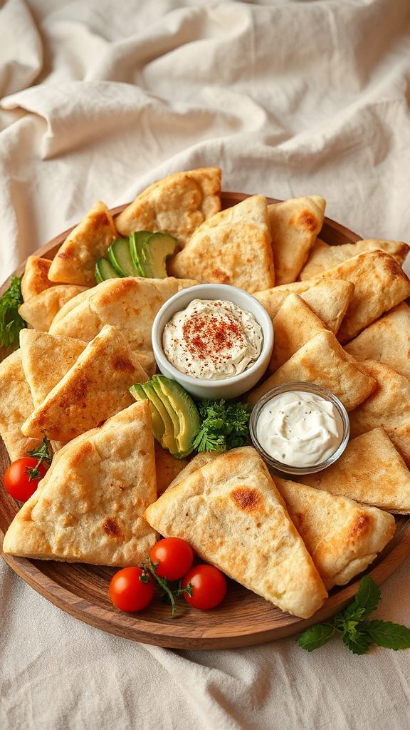 crispy seasoned pita triangles