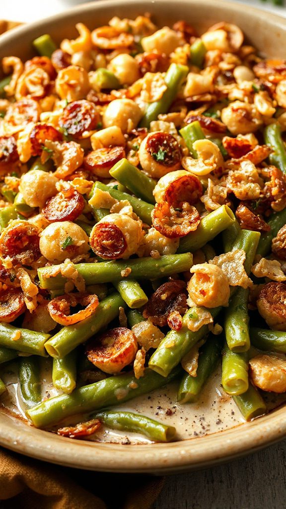 crispy shallots green bean casserole