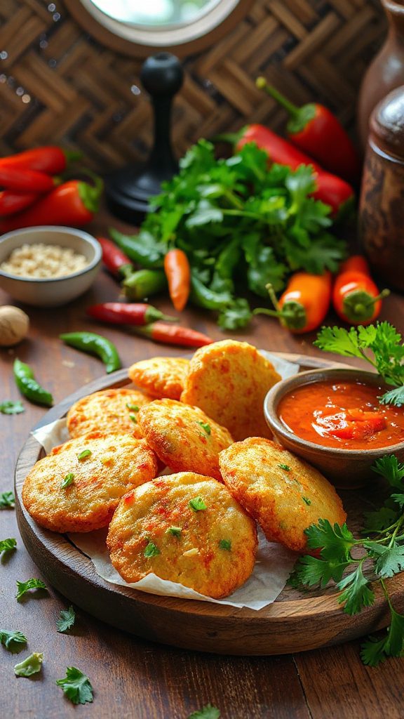 crispy spiced potato fritters