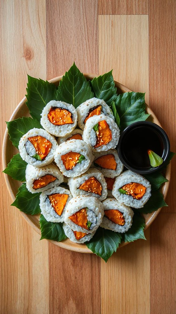 crispy sweet potato sushi