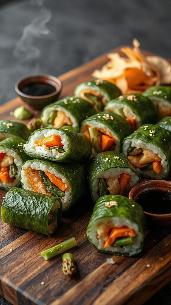 crispy vegetable sushi roll crispy vegetable sushi roll
