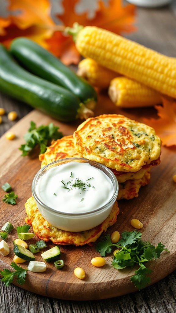crispy zucchini corn fritters