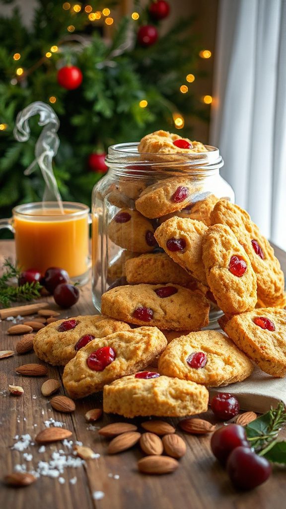 crunchy cherry almond cookies