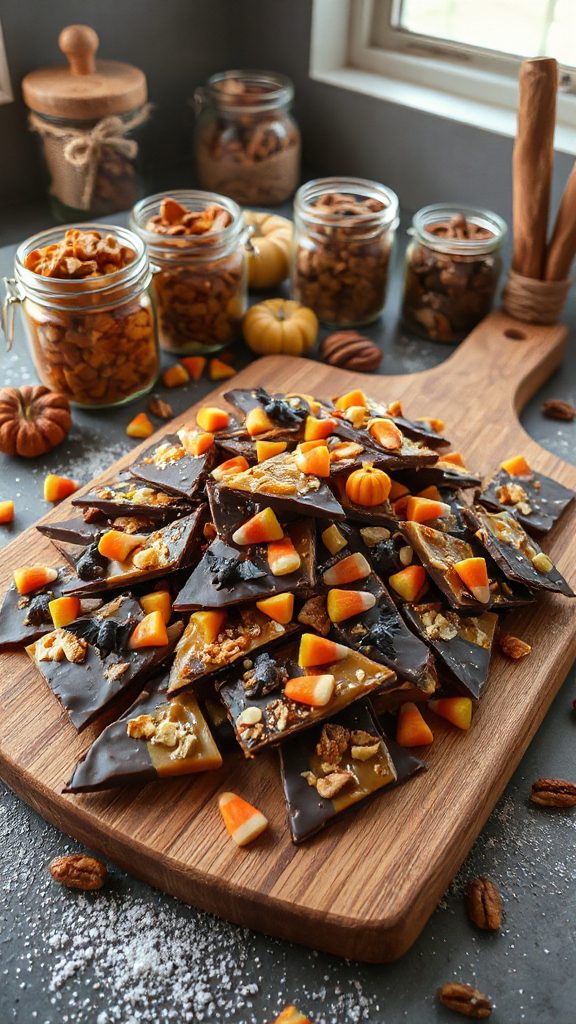 crunchy halloween nougatine bark