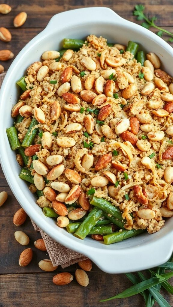 crunchy macadamia nut topping