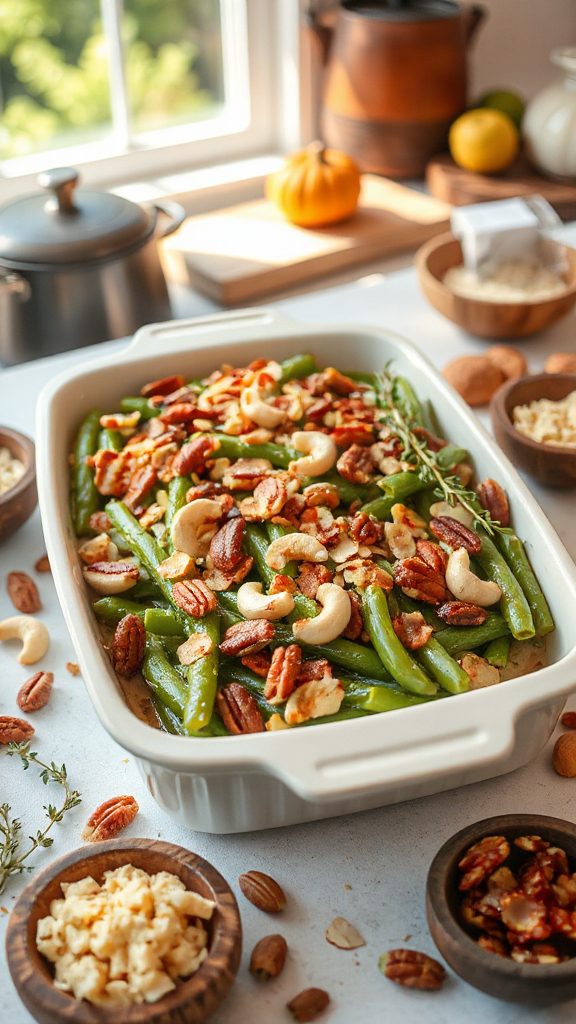 crunchy nutty green beans