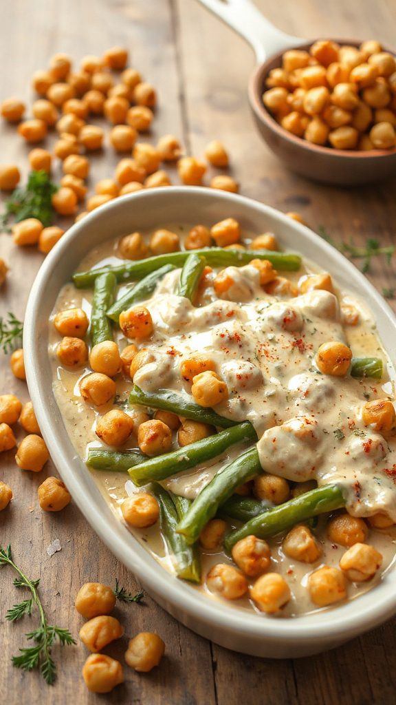 crunchy roasted chickpea topping