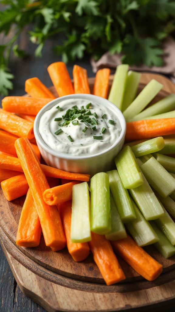 crunchy veggie dip platter