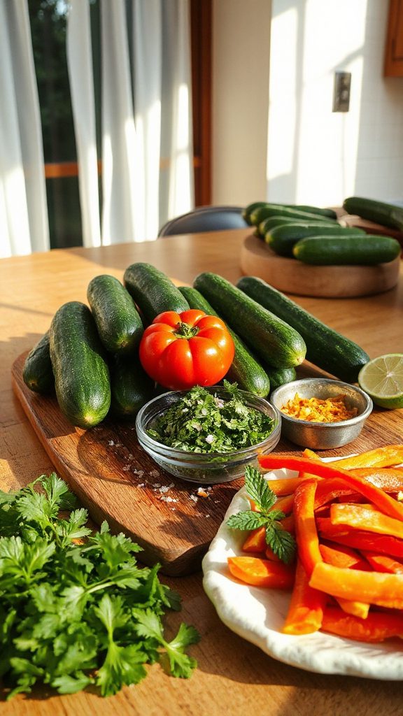 cucumber salsa veggie dip