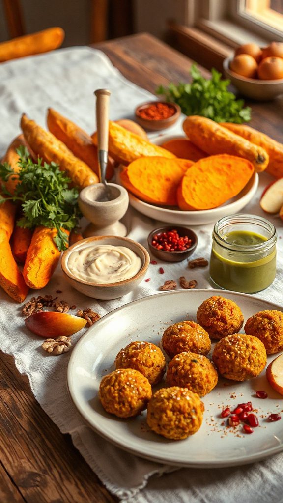 curry sweet potato falafel