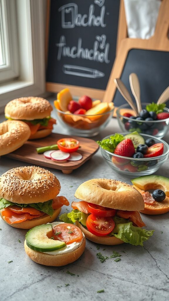 customizable mini bagel sandwiches