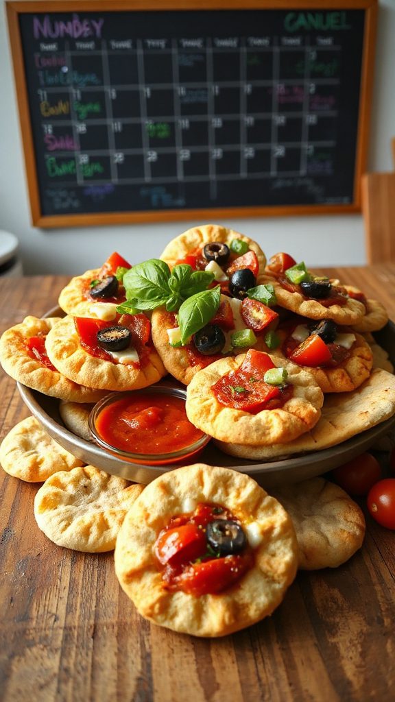 customizable mini pita pizzas