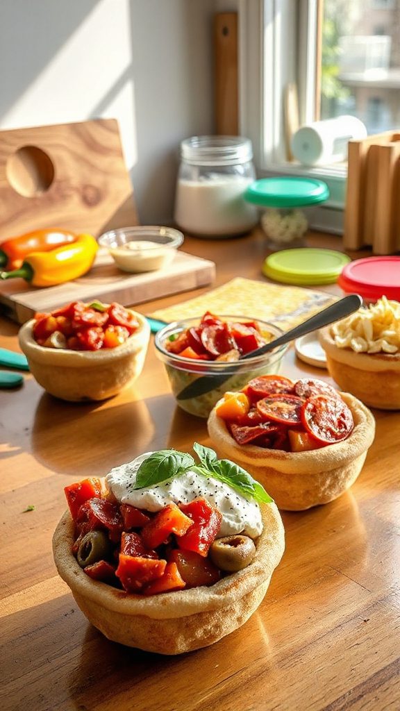 customizable pita pizza bowl