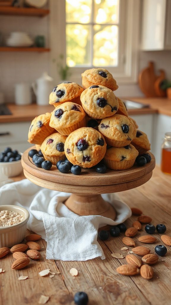 dairy free blueberry almond muffins