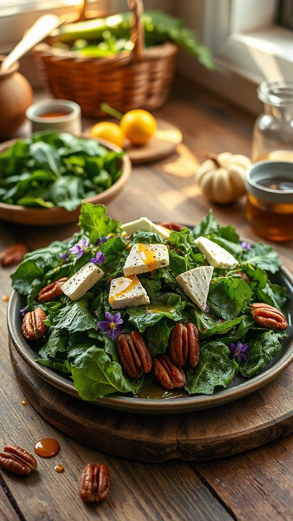 dandelion greens with goat cheese dandelion greens with goat cheese