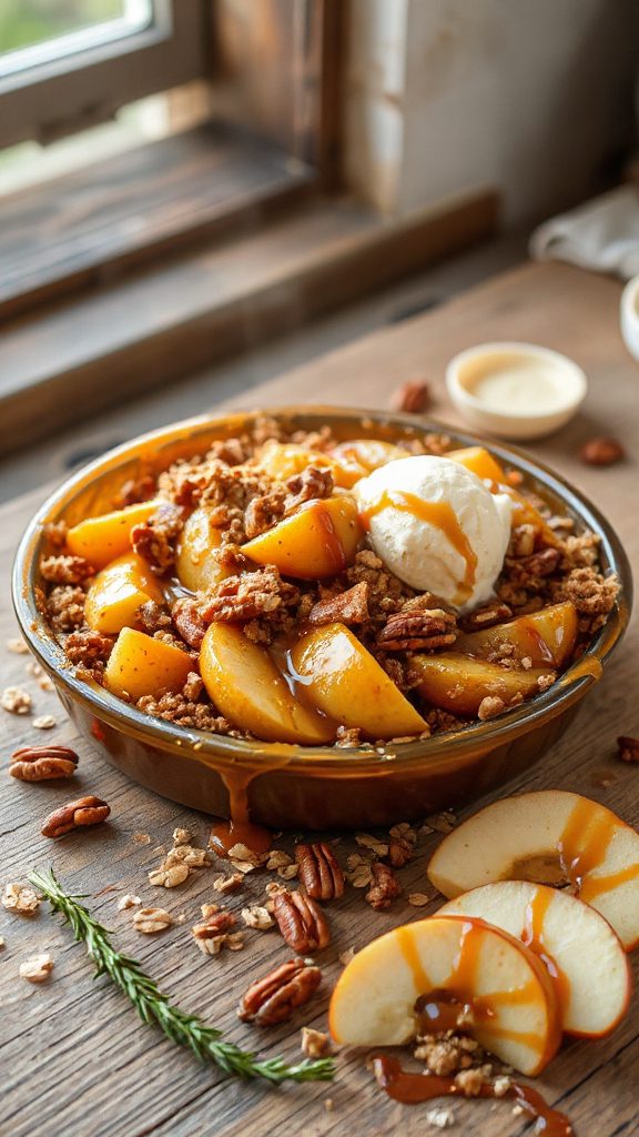 decadent caramel apple crisp