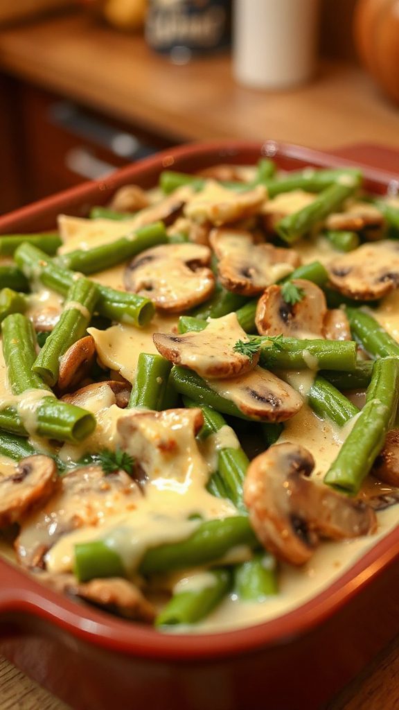 decadent cheesy green bean casserole decadent cheesy green bean casserole