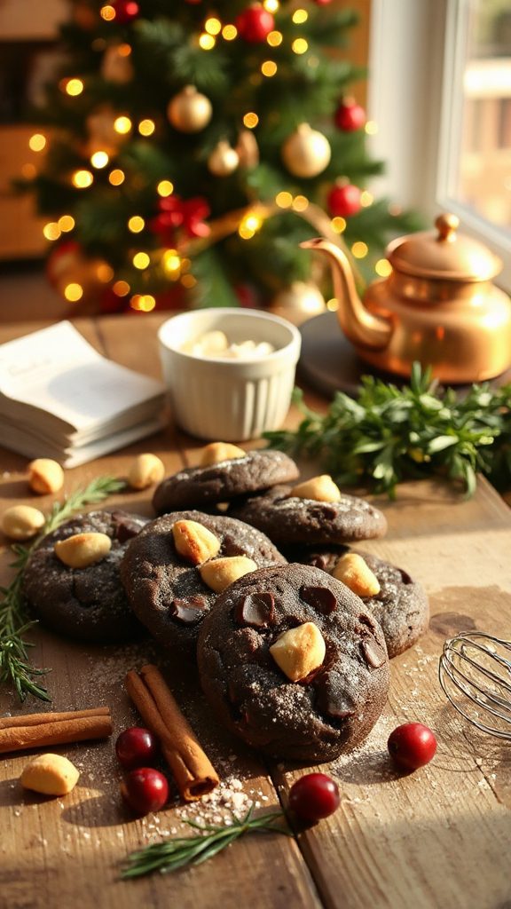 decadent chocolate macadamia cookies