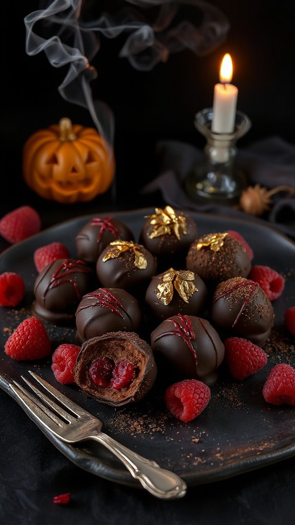 decadent chocolate raspberry truffles