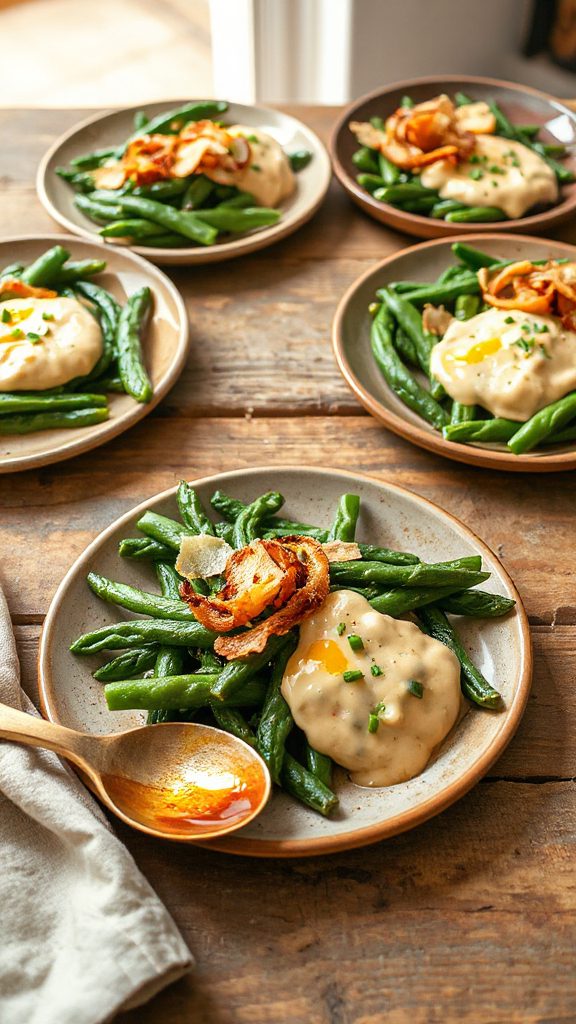 deconstructed green bean casserole