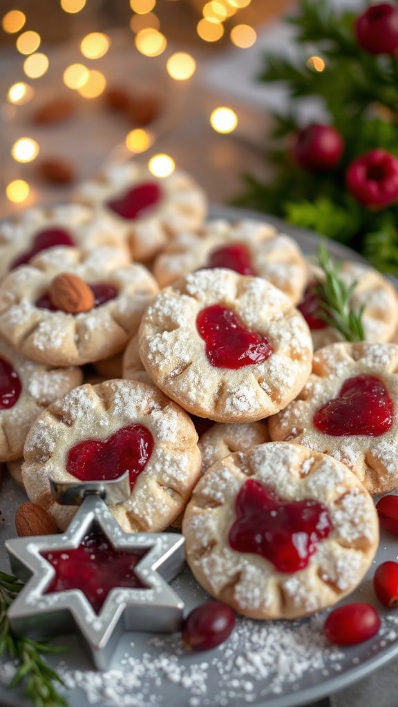 delicate almond fruit cookies