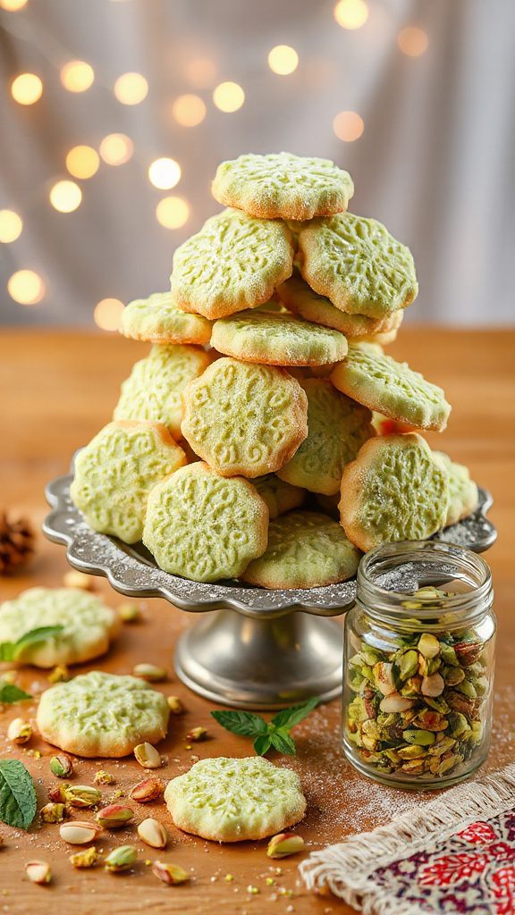 delicate almond pistachio cookies