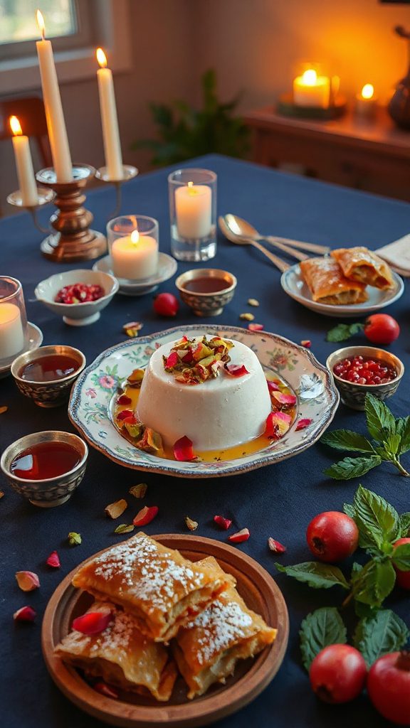 delicate rose infused custard dessert