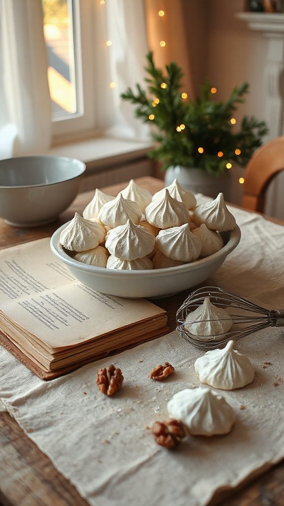 delicate walnut meringue cookies