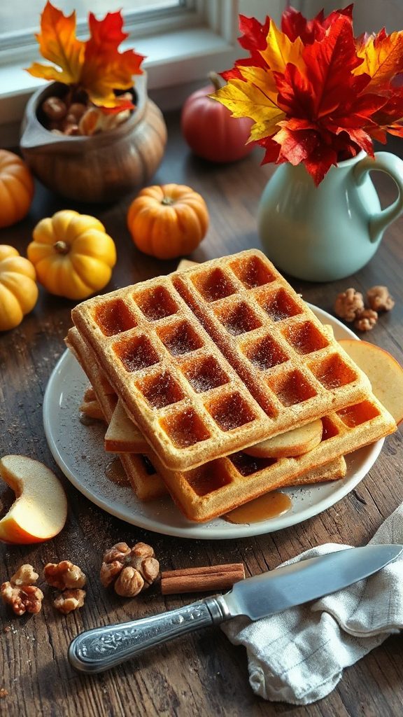 delicious apple cinnamon waffles
