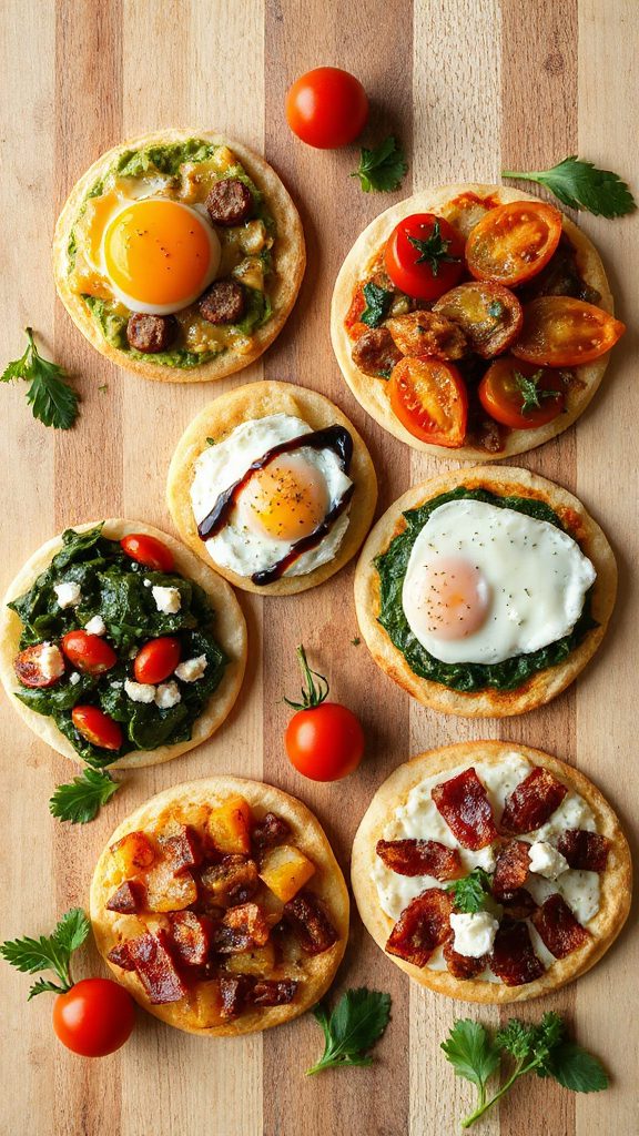 delicious breakfast mini pizzas