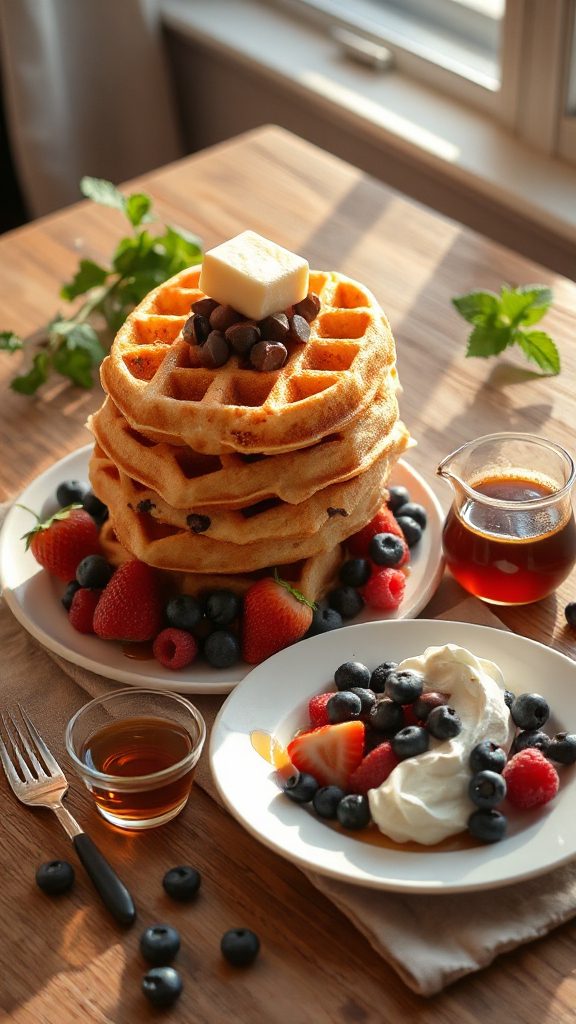 delicious chocolate chip waffles
