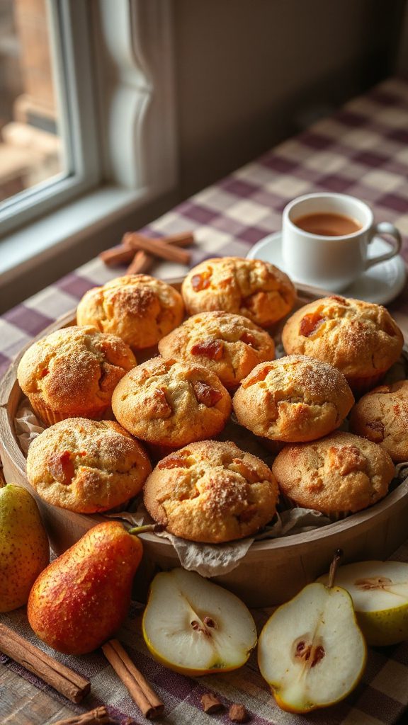 delicious cinnamon pear muffins
