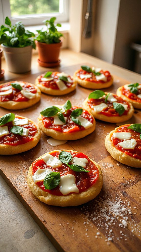 delicious mini margherita pizzas