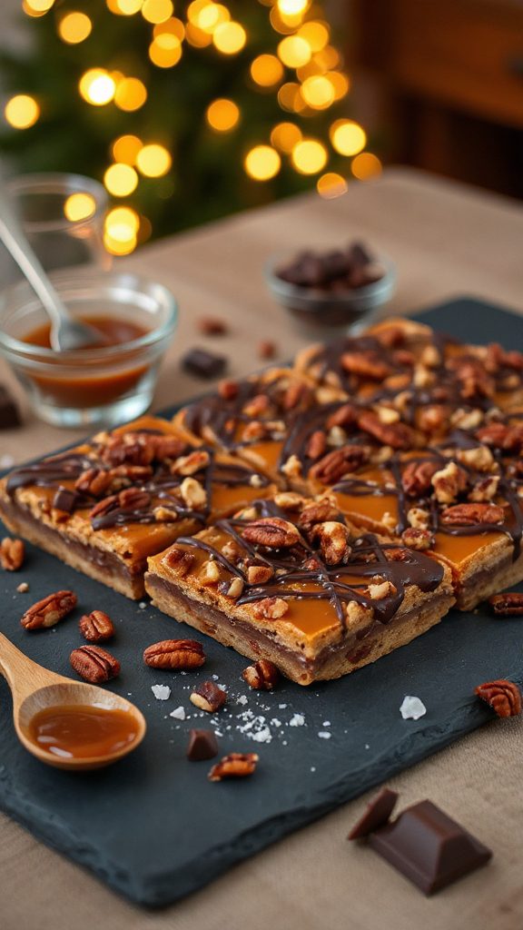 delicious turtle cookie bars