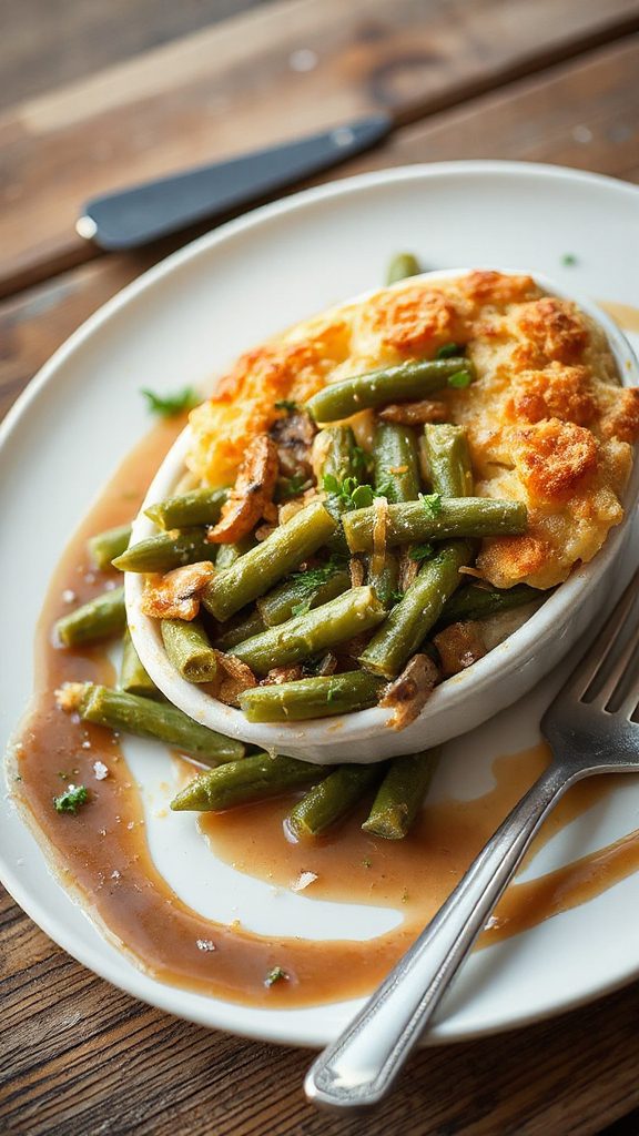 deliciously drizzled green casserole