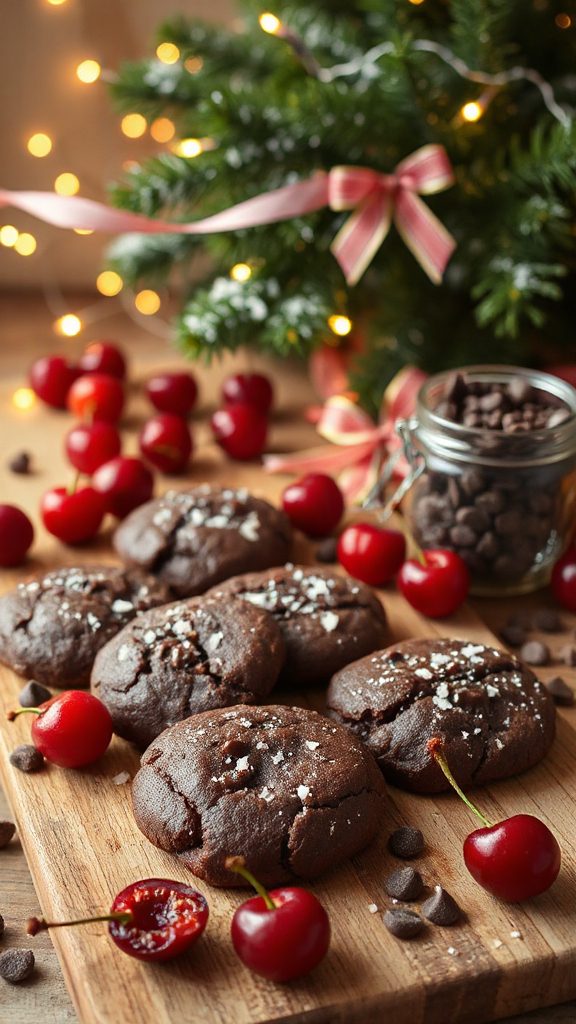 double chocolate cherry cookies
