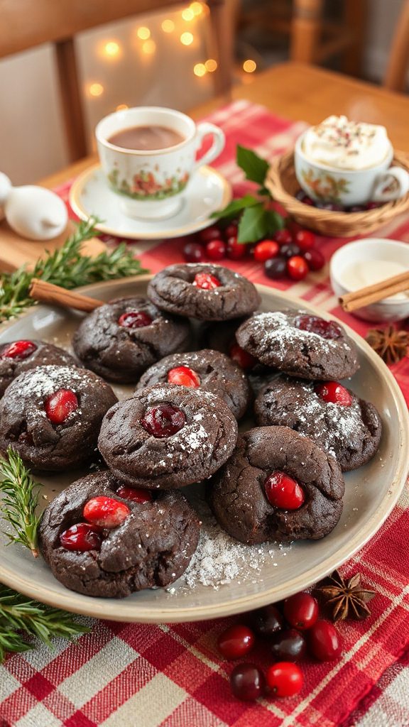 double chocolate cranberry cookies
