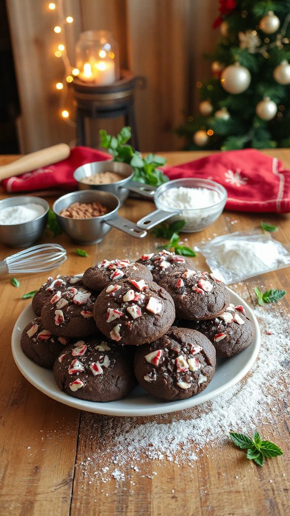 double chocolate peppermint cookies
