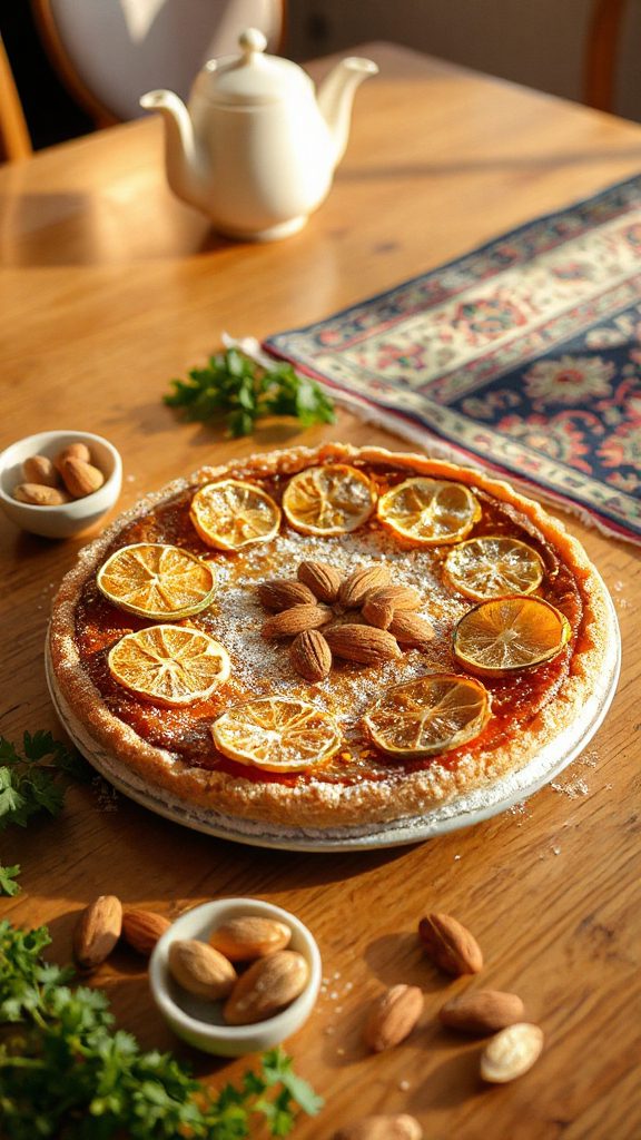 dried lime almond tart