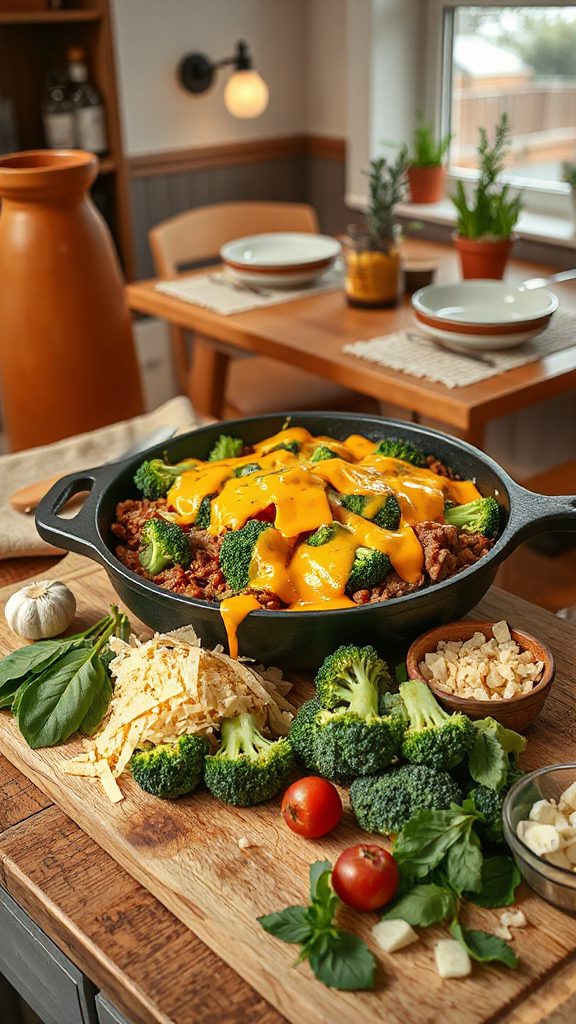 easy cheesy beef skillet