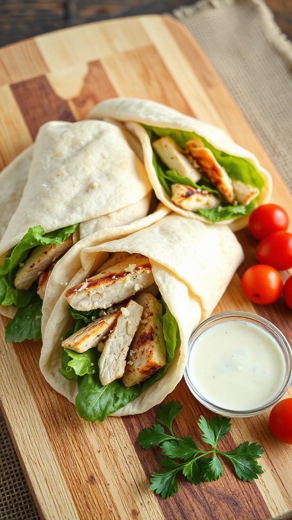 easy chicken caesar wraps